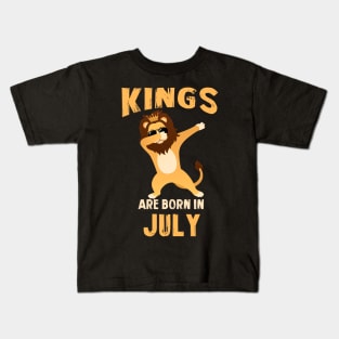 Cute King Are Born In July T-shirt Birthday Gift Kids T-Shirt